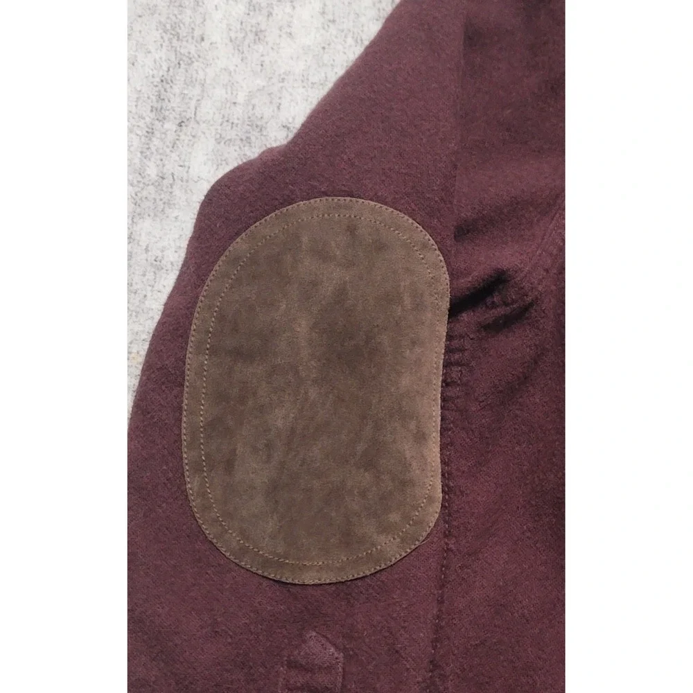J. Crew Men's Wool Cotton Flannel Button Up Shirt With Suede Elbow Patch‎ Size S